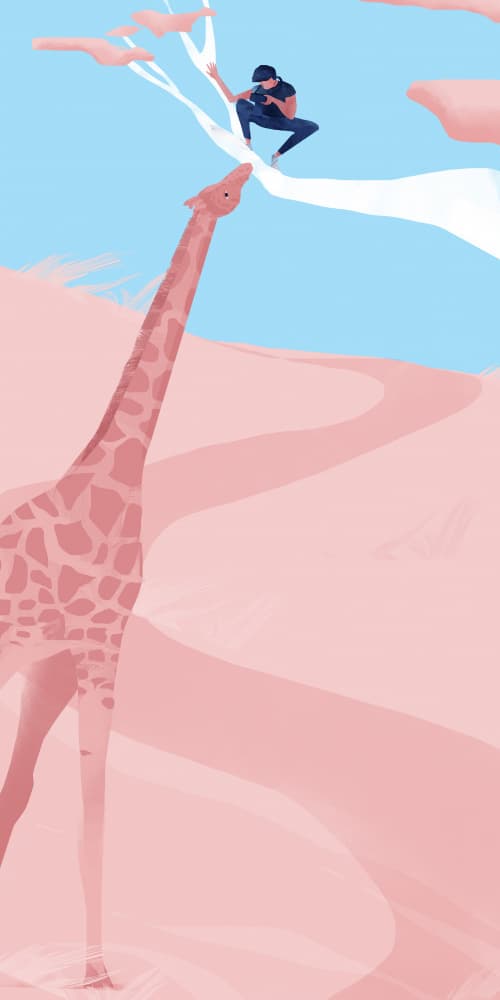 Whimsical Desert Giraffe by Annelien Smet — canvas wall art