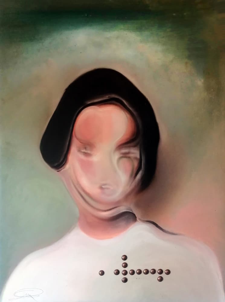 Melancholy Distorted Portrait by Stefano Mazzolini — canvas wall art