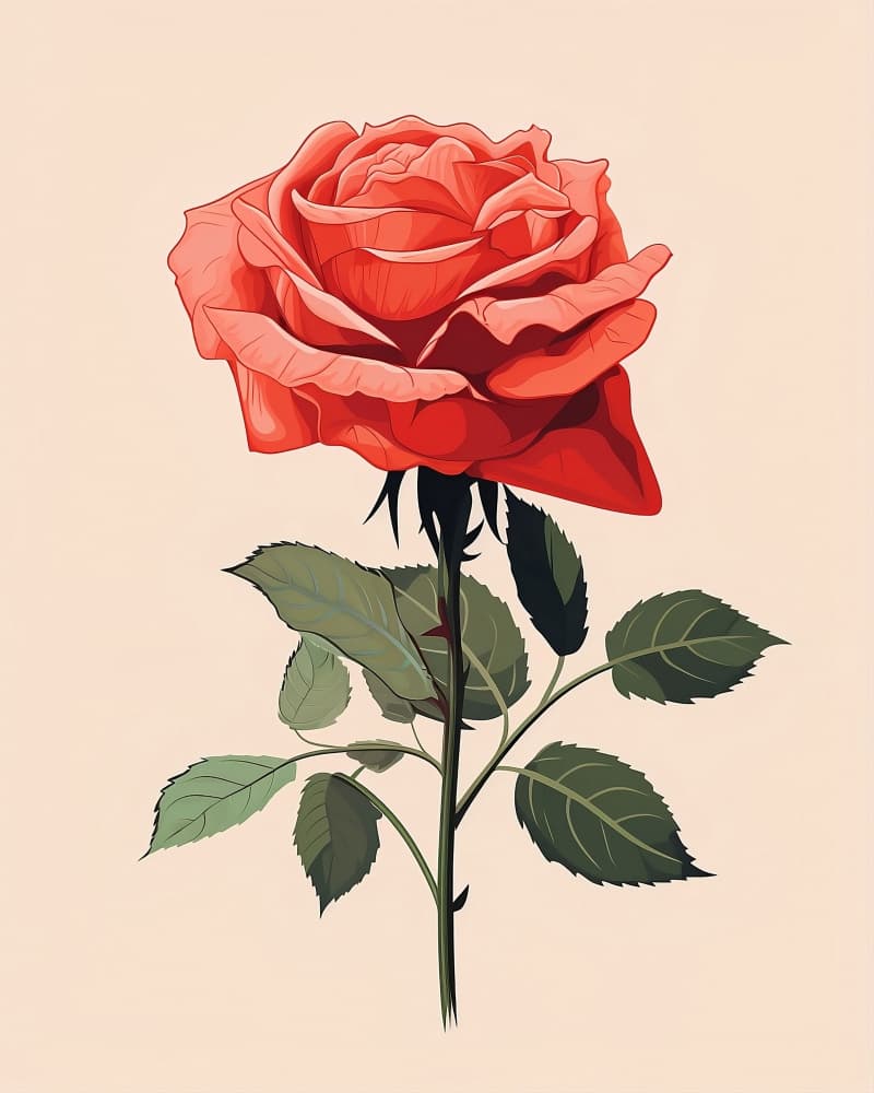 Vibrant Red Rose by Emiliano Deificus — canvas wall art