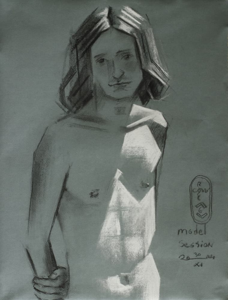 Nude Life Drawing by Corné Akkers — canvas wall art