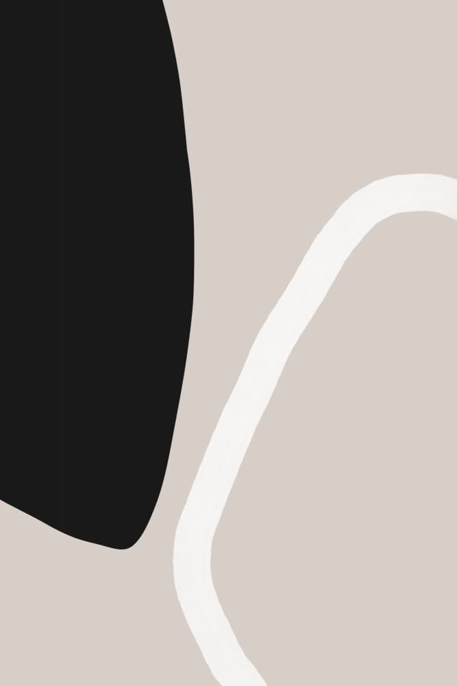 Bold Black Shapes and a White Line by uplusmestudio — canvas wall art