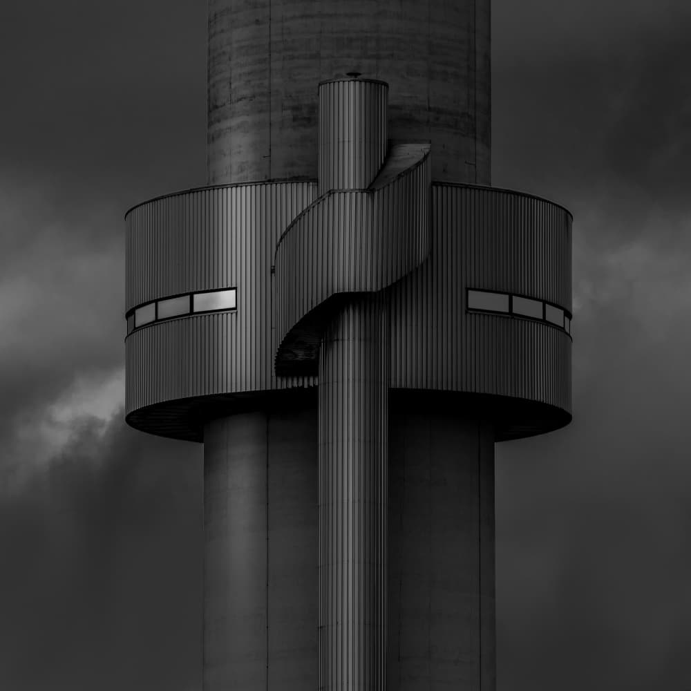Spiraling Concrete Tower by wiebe wilbers — canvas wall art