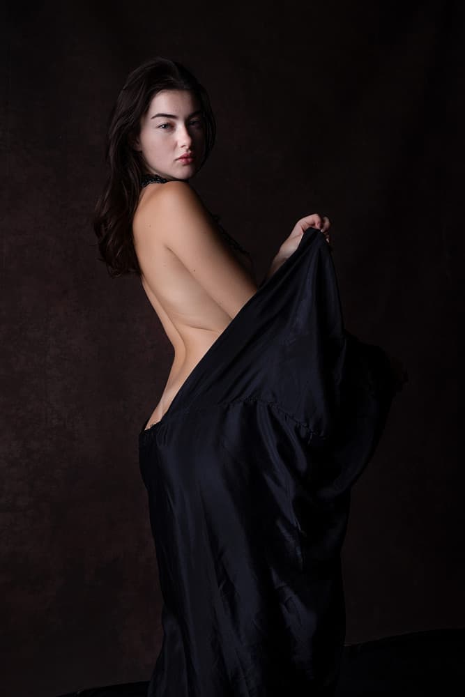 Graceful Dark Portrait by Joan Gil Raga — canvas wall art