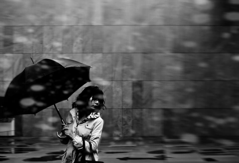 Woman In The Rain by Keisuke Ikeda @ blackcoffee — canvas wall art