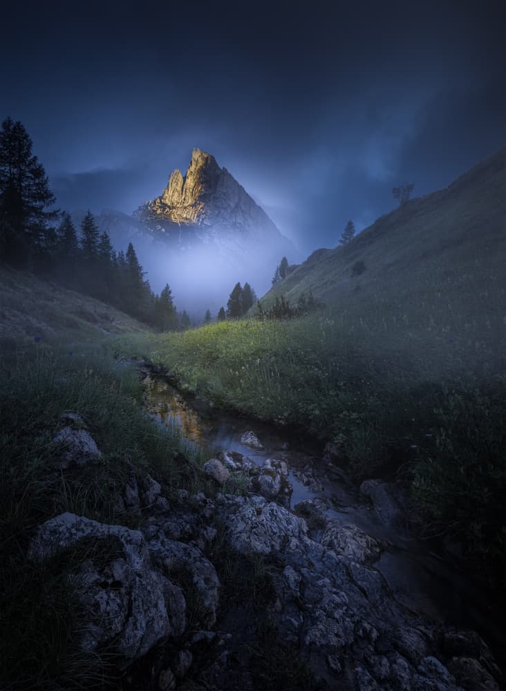 Misty Alpine Glow by Radek Pohnan — canvas wall art