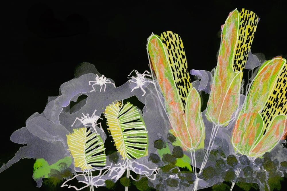 Glowing Night Garden by Lori Ann Folz — canvas wall art
