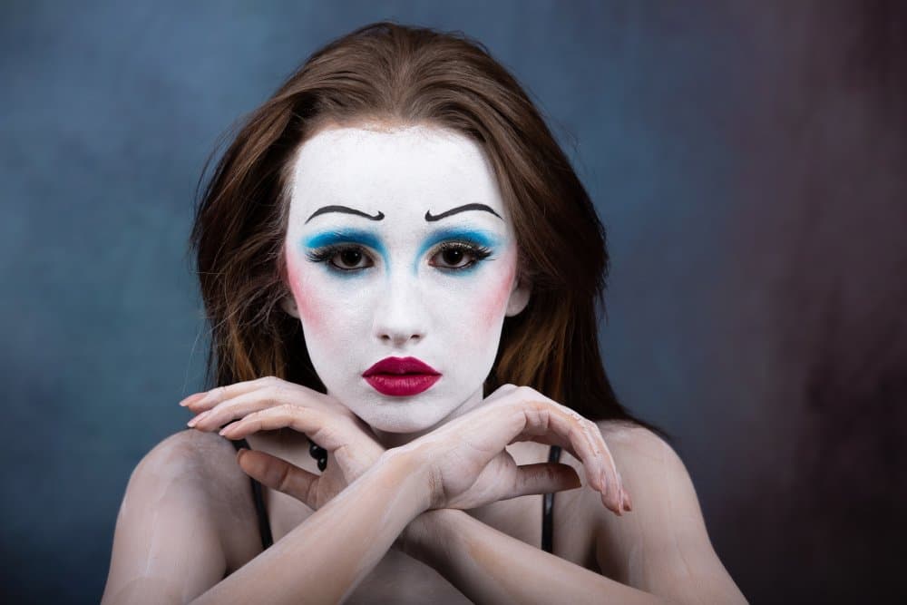 Dramatic Mime Portrait by Mihai Bogdan R — canvas wall art