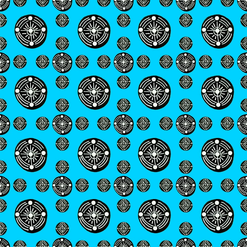 Blue Geometric Symbols by Michele Channell — canvas wall art