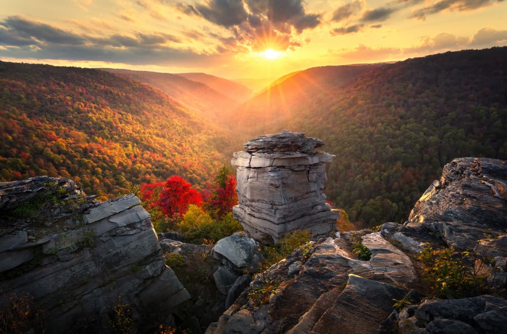 Vibrant Valley Sunset by Ruiqing P. — canvas wall art
