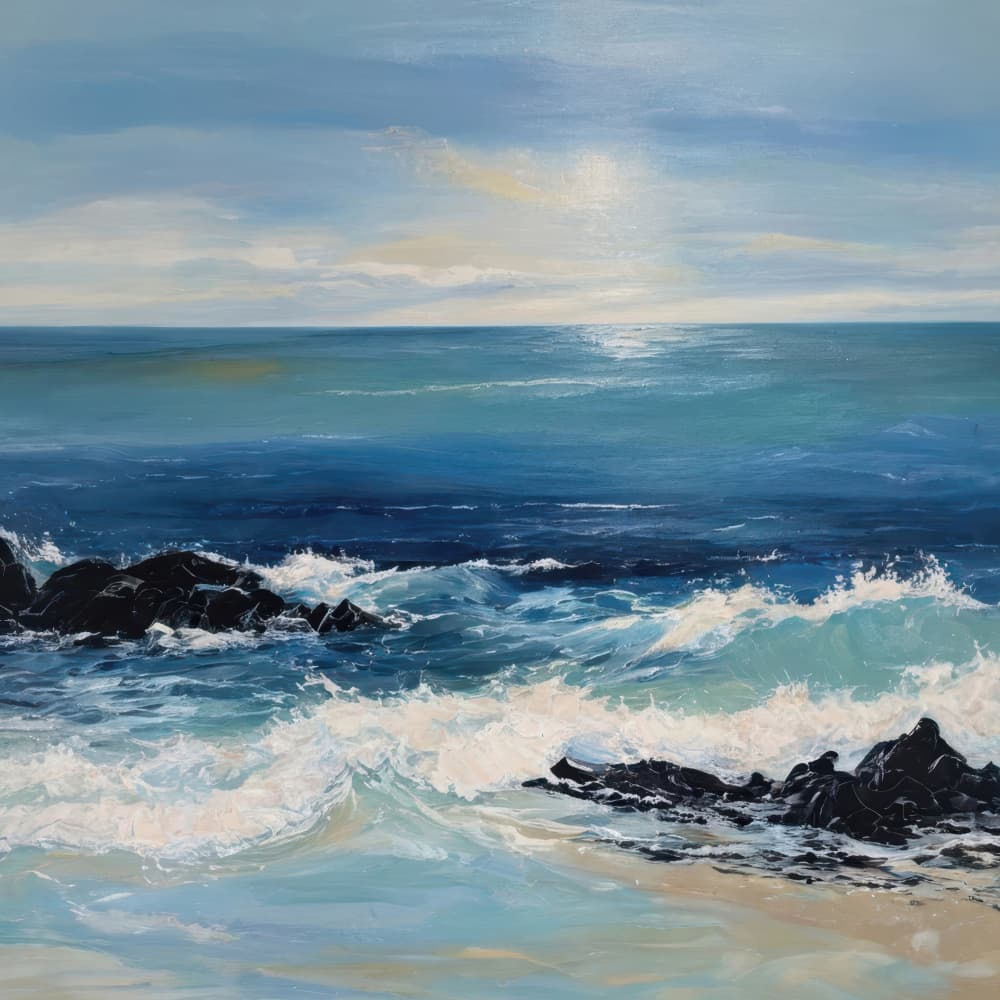 Crashing Ocean Waves by Alpenglow Workshop — canvas wall art