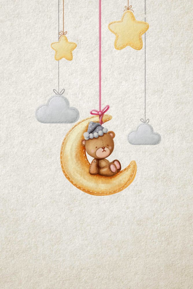 Sleepy Bear Moon Dreams by Xuan Thai — canvas wall art