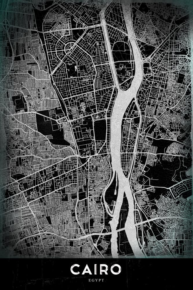 Cairo Nile City Map by StudioSix — canvas wall art