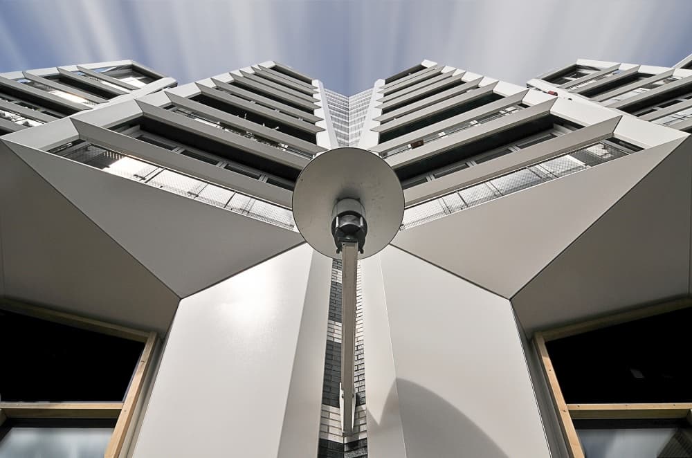 Sleek Geometric Building by Henk van Maastricht — canvas wall art