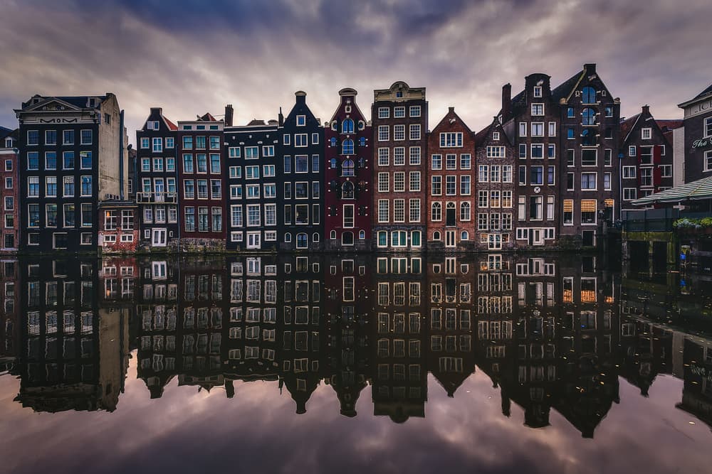 Amsterdam Canal Reflections by Adhemar Duro — canvas wall art