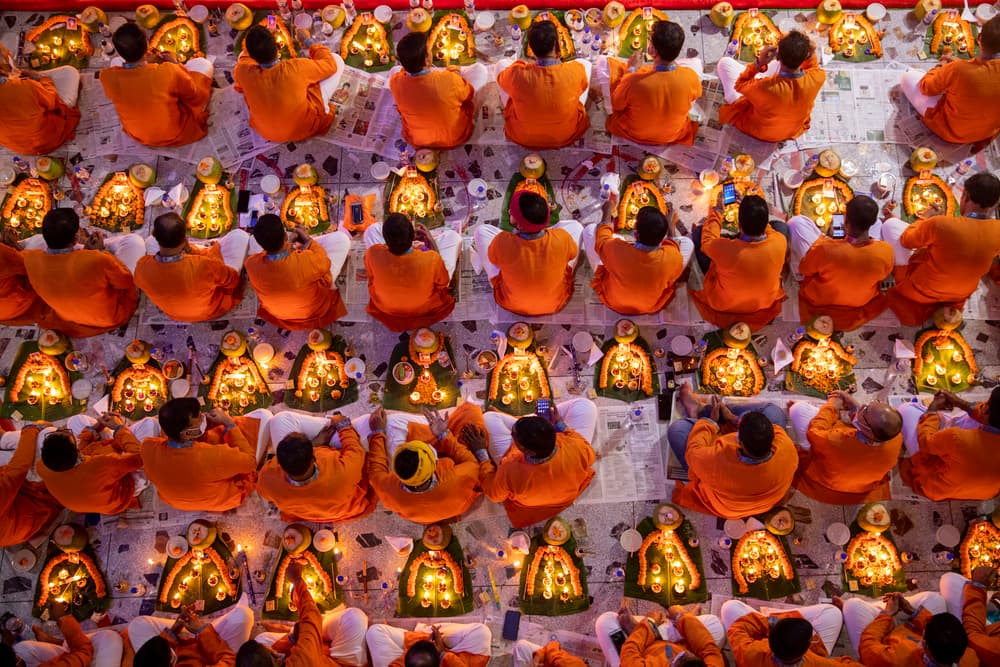 Sacred Gathering Lights by Azim Khan Ronnie — canvas wall art