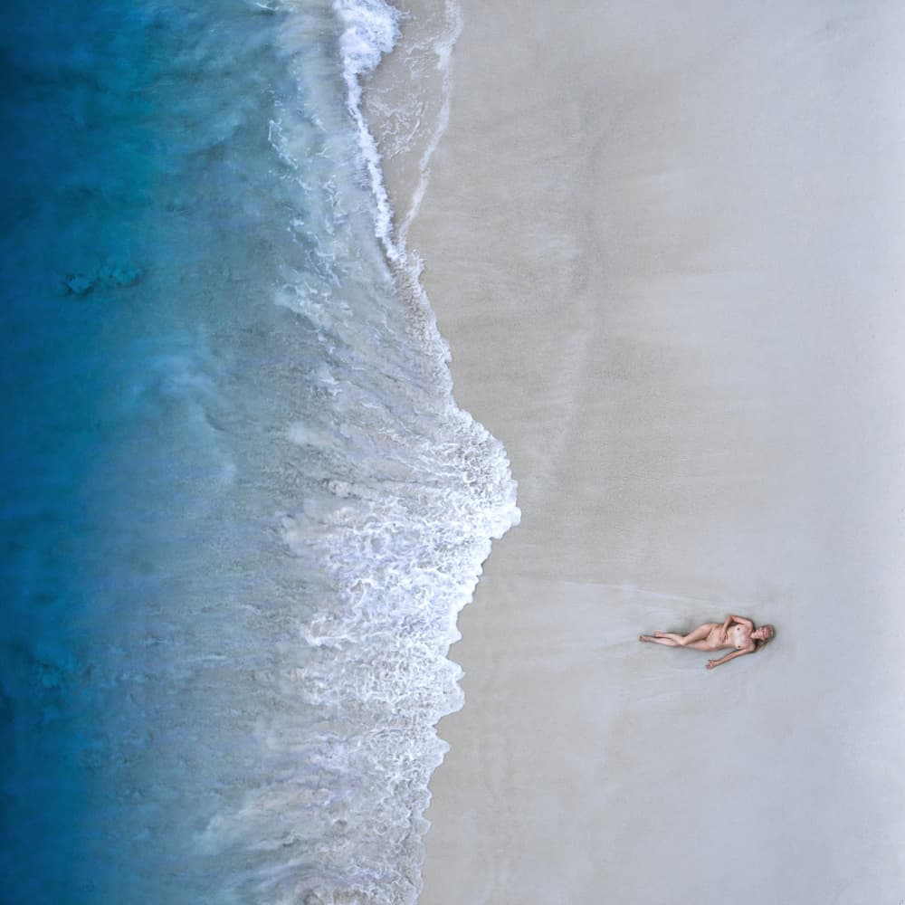 Serene Beach Nude by Dmitry Frizel — canvas wall art