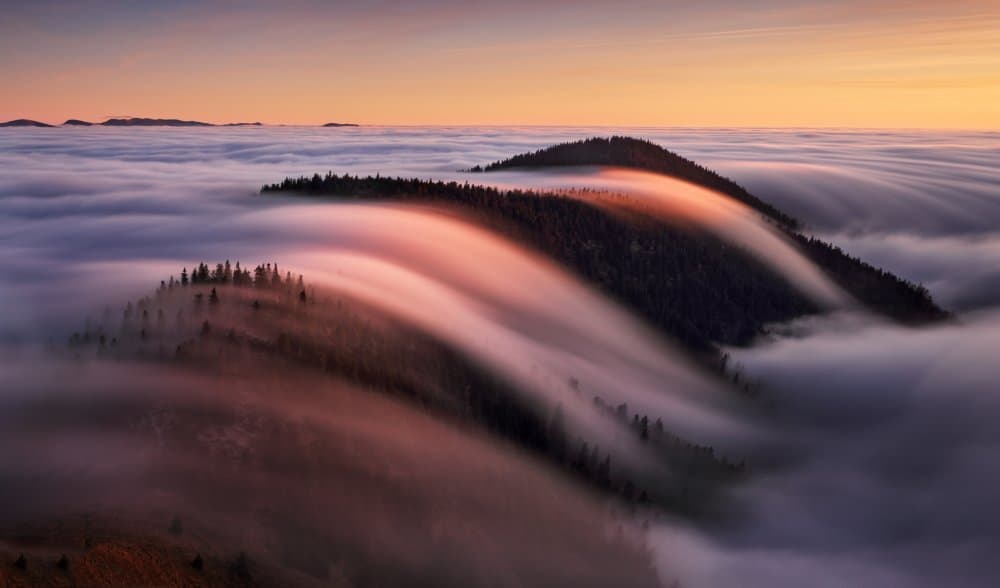 Misty Mountain Sunrise by Tomas Sereda — canvas wall art