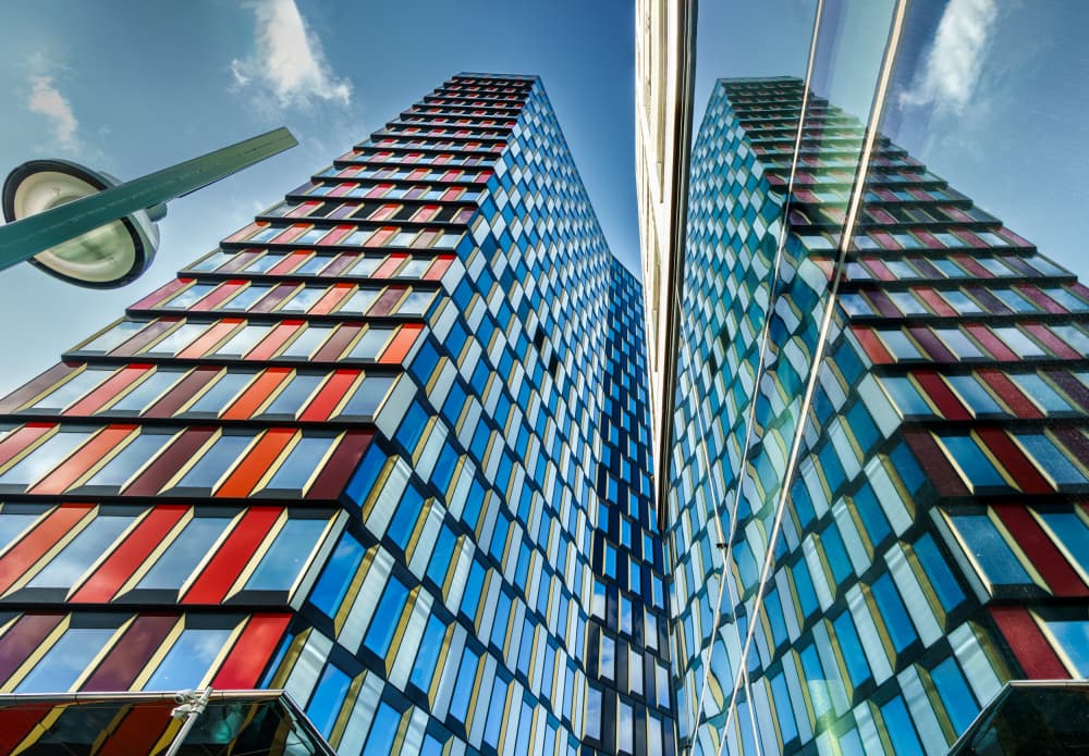 Colorful City Reflection by Stephan Rückert — canvas wall art