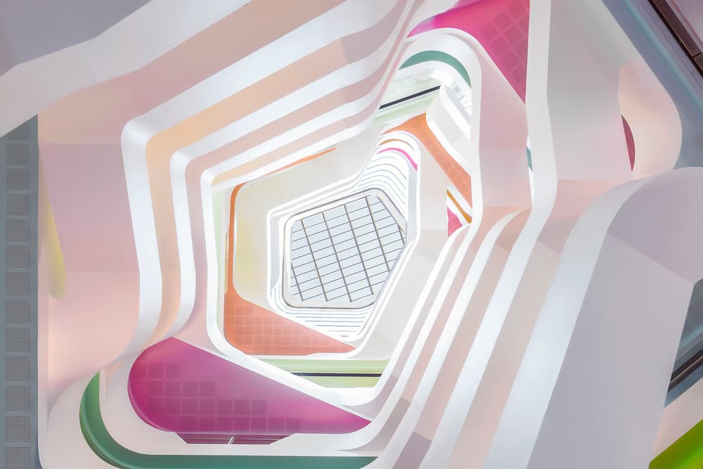 Colorful Curved Architecture by Renee Doyle — canvas wall art