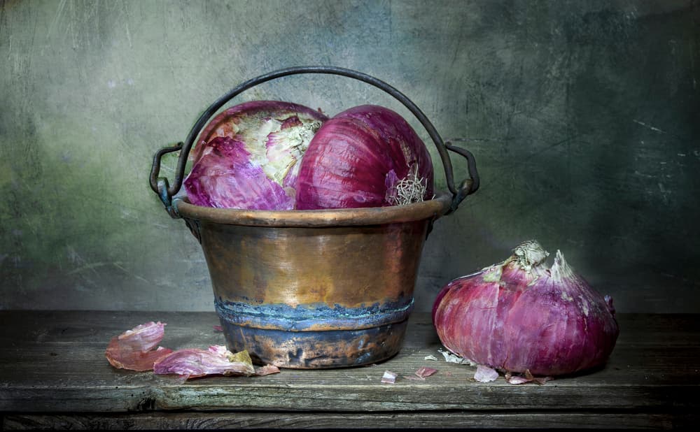 Rustic Red Onions by Pino Liddi — canvas wall art