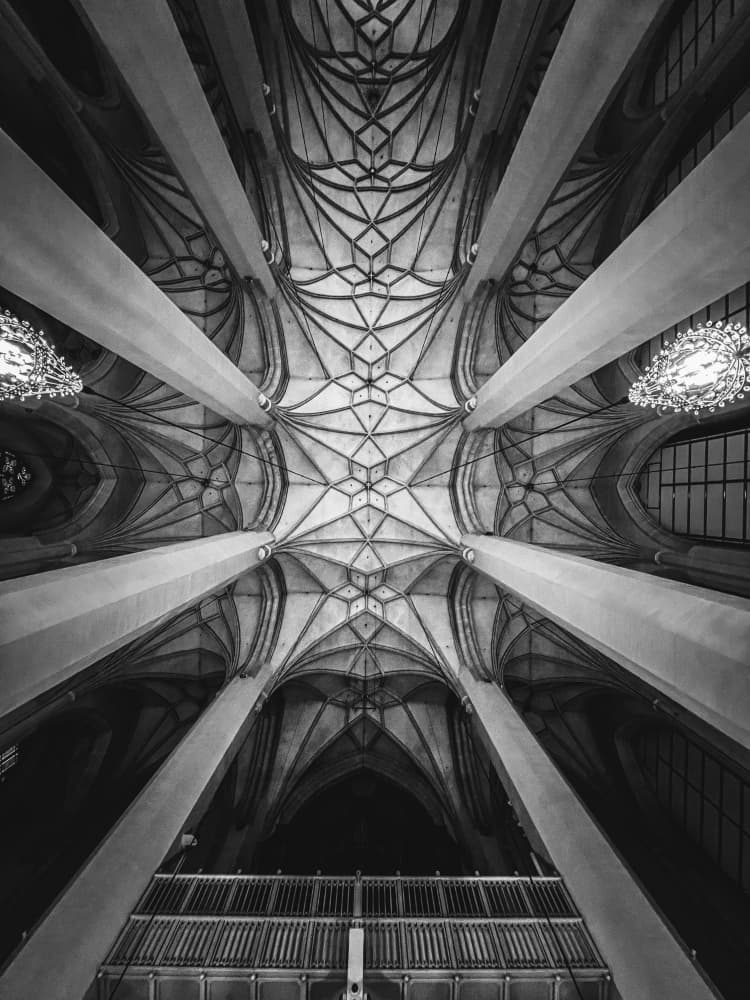 Gothic Vaulted Ceiling by Dmitrii Rabeev — canvas wall art