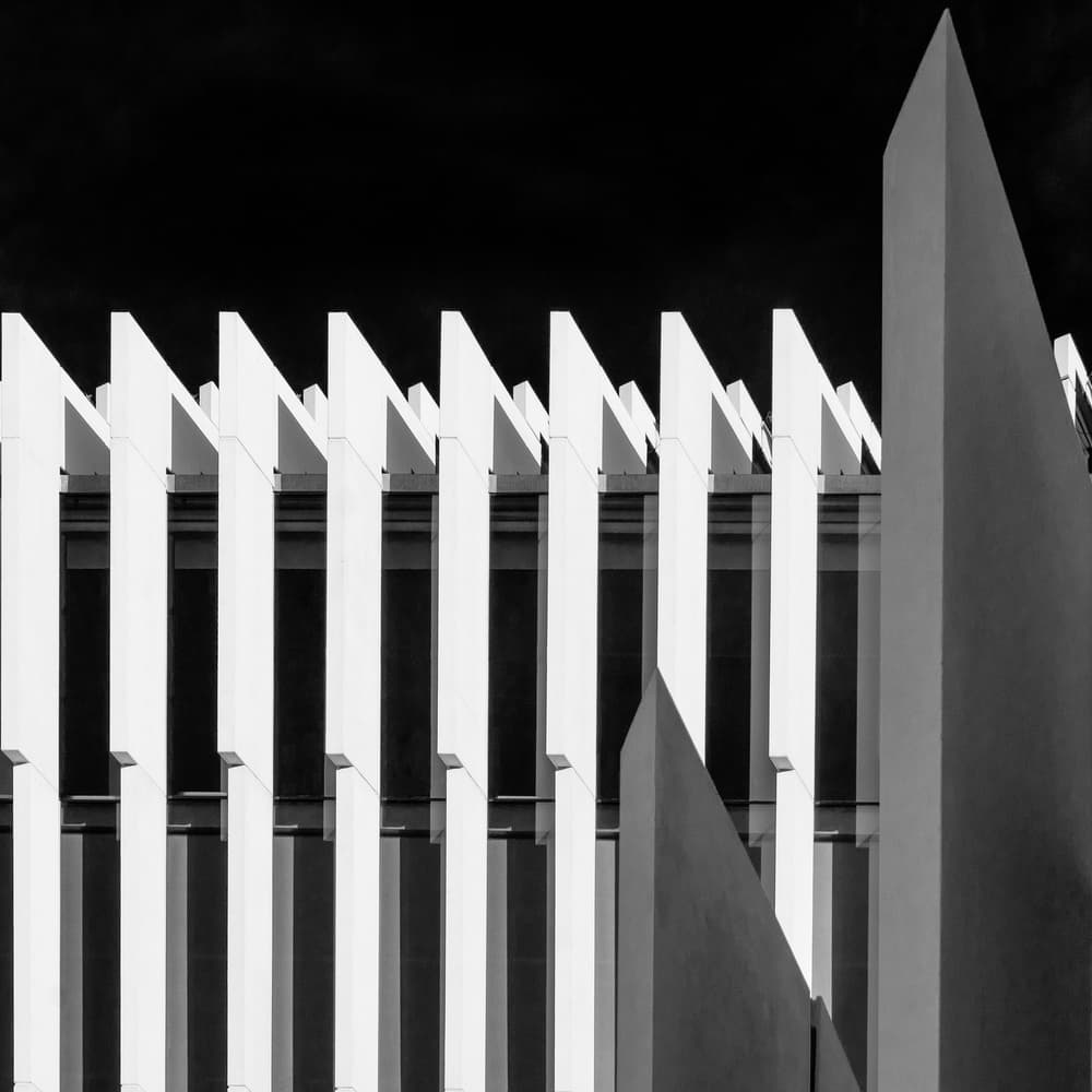 Modern Geometric Architecture Contrast by Luc Vangindertael (laGrange) — canvas wall art