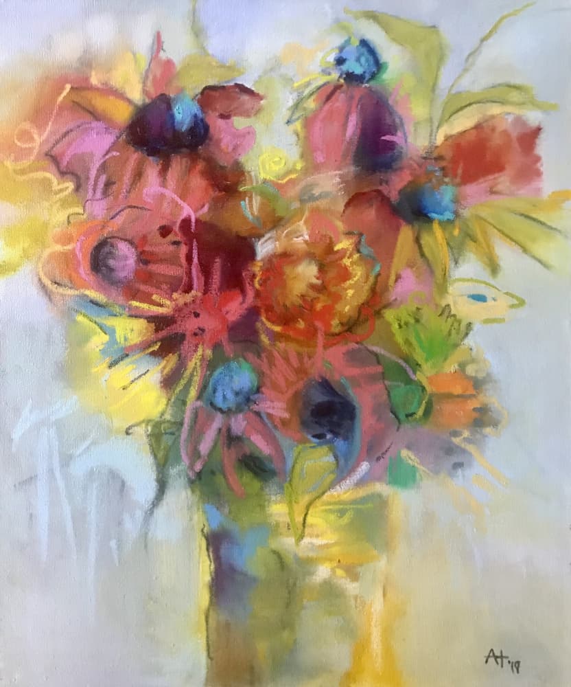 Vibrant Abstract Bouquet by Alexandra Higgins — canvas wall art