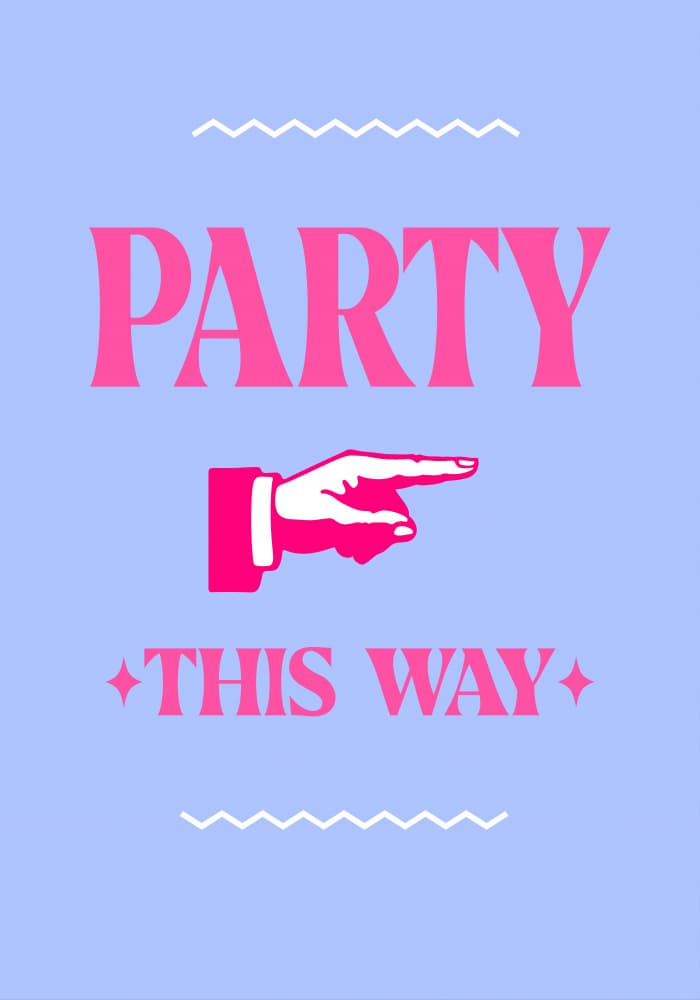 Party This Way Hand by Athene Fritsch — canvas wall art