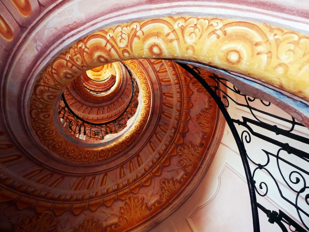 Ornate Spiral Staircase by Bing Yu — canvas wall art