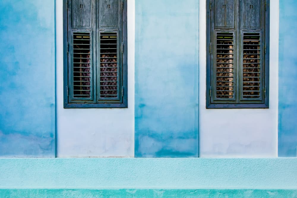 Coastal Blue Shutters by Heike Wolters-Wrase — canvas wall art