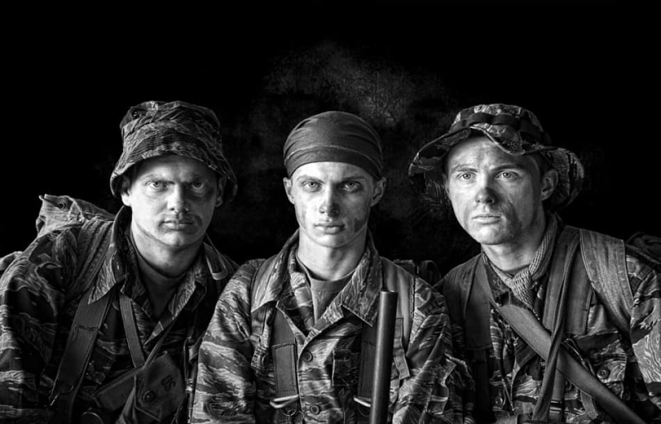 Intense Soldiers Portrait by Mel Brackstone — canvas wall art