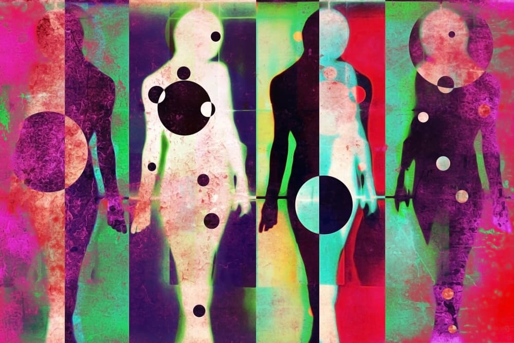 Vibrant Split Figures by Igor Shrayer — canvas wall art