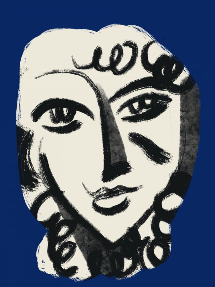 Bold Abstract Face by Little Dean — canvas wall art