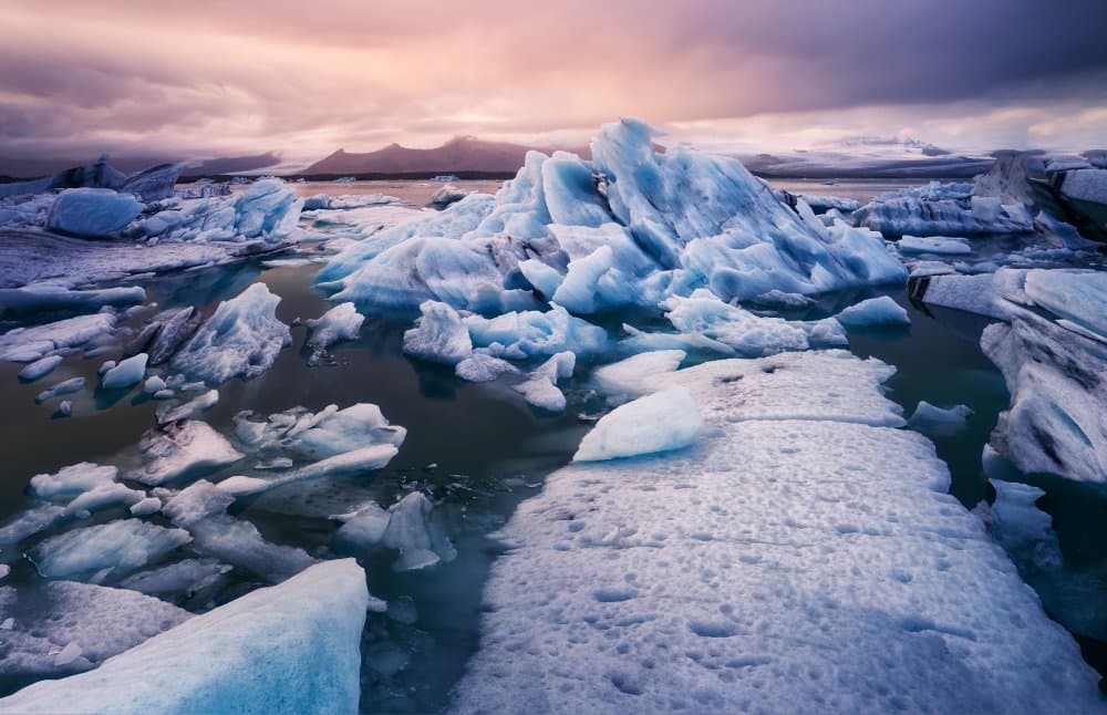 Dramatic Iceberg Lagoon by queverenislandia.es — canvas wall art