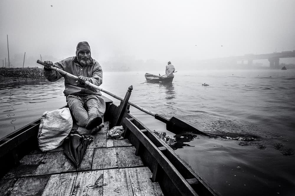 Man Rowing In Fog by Marcel Rebro — canvas wall art