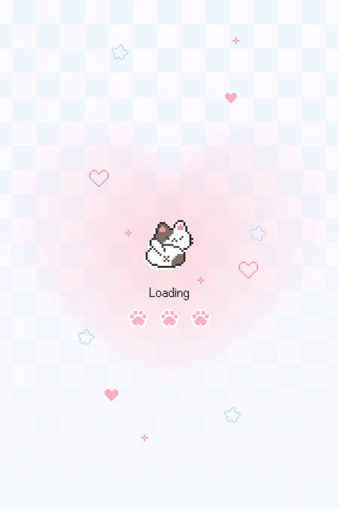 Cozy Pixel Cat Loading by Xuan Thai — canvas wall art