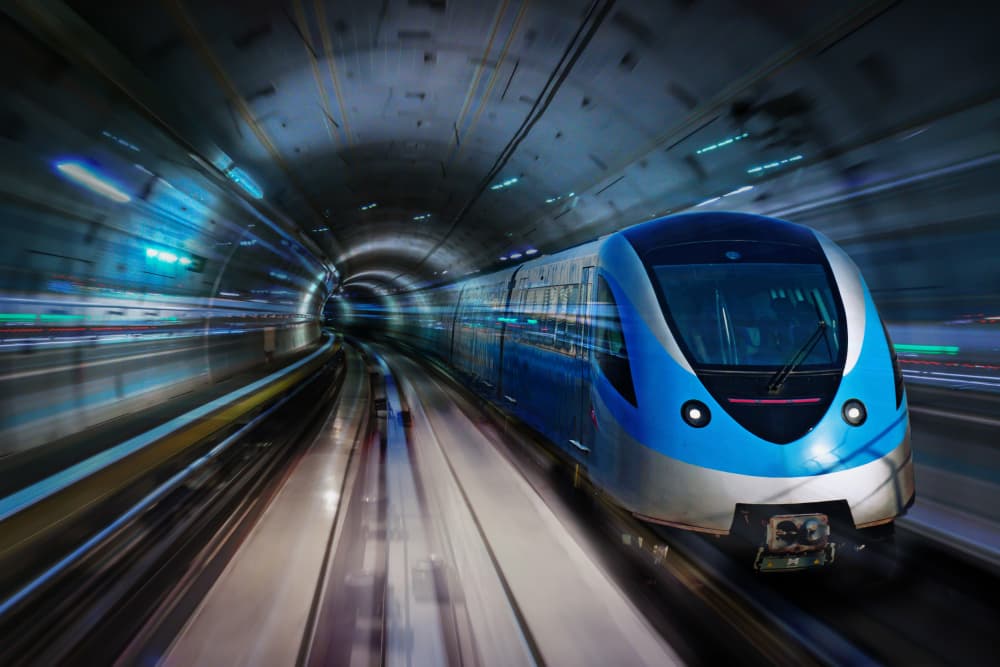 Fast Train Through Tunnel by Marcel Egger — canvas wall art