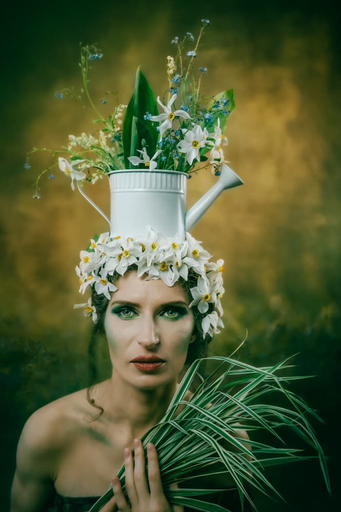 Ethereal Floral Portrait by iuliana pasca — canvas wall art