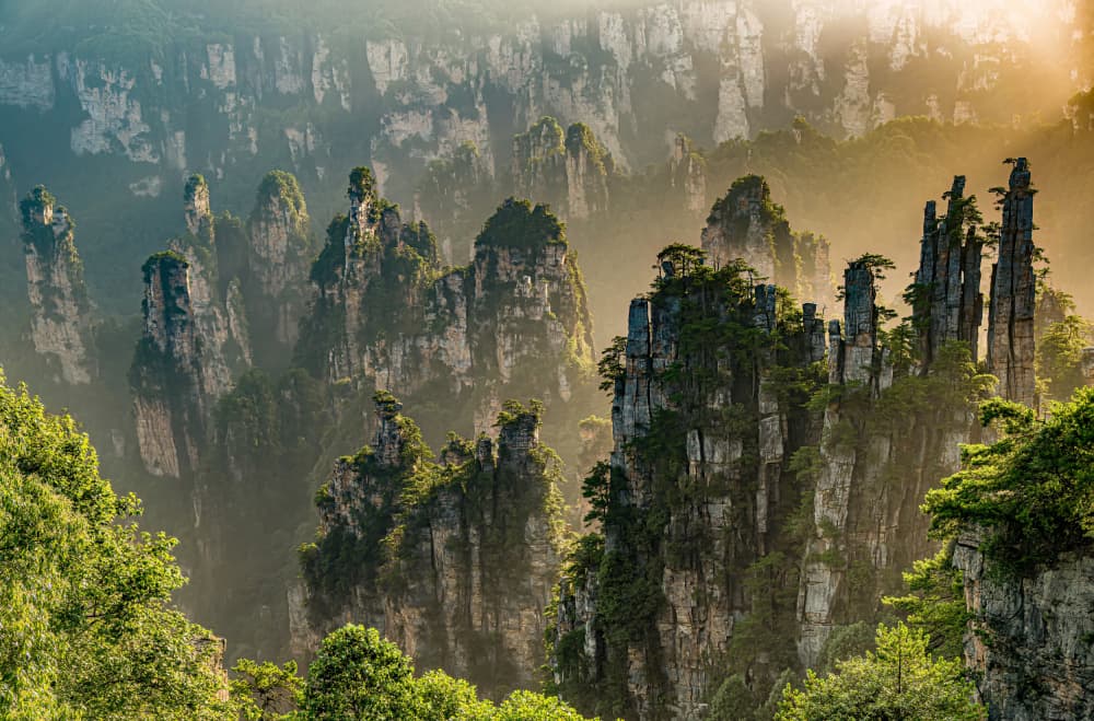 Misty Mountain Pillars by Yunarto Song — canvas wall art