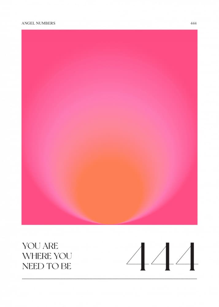 Angel Number 444 Glow by Valeria Castillo — canvas wall art