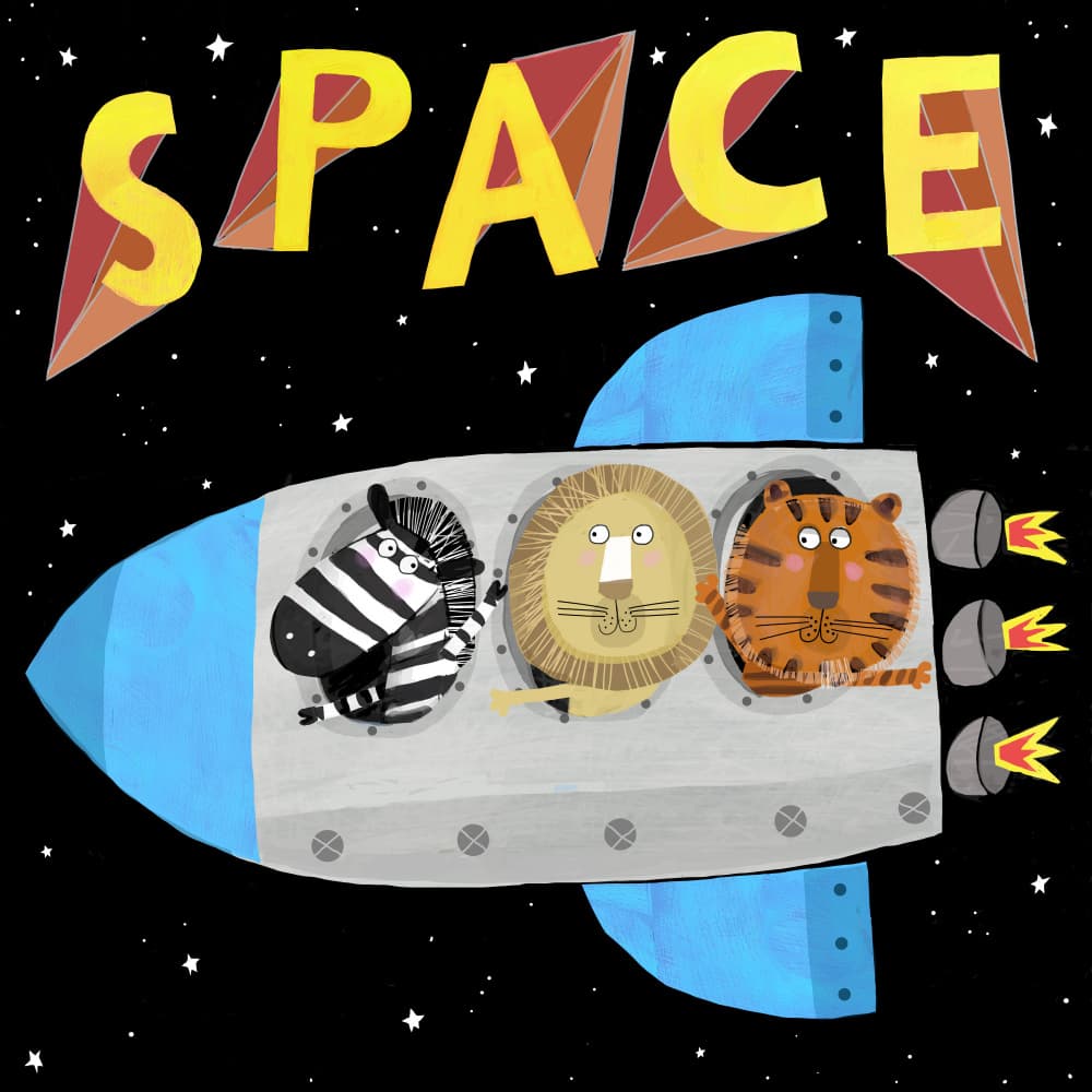 Cosmic Animal Crew by Carla Daly — canvas wall art