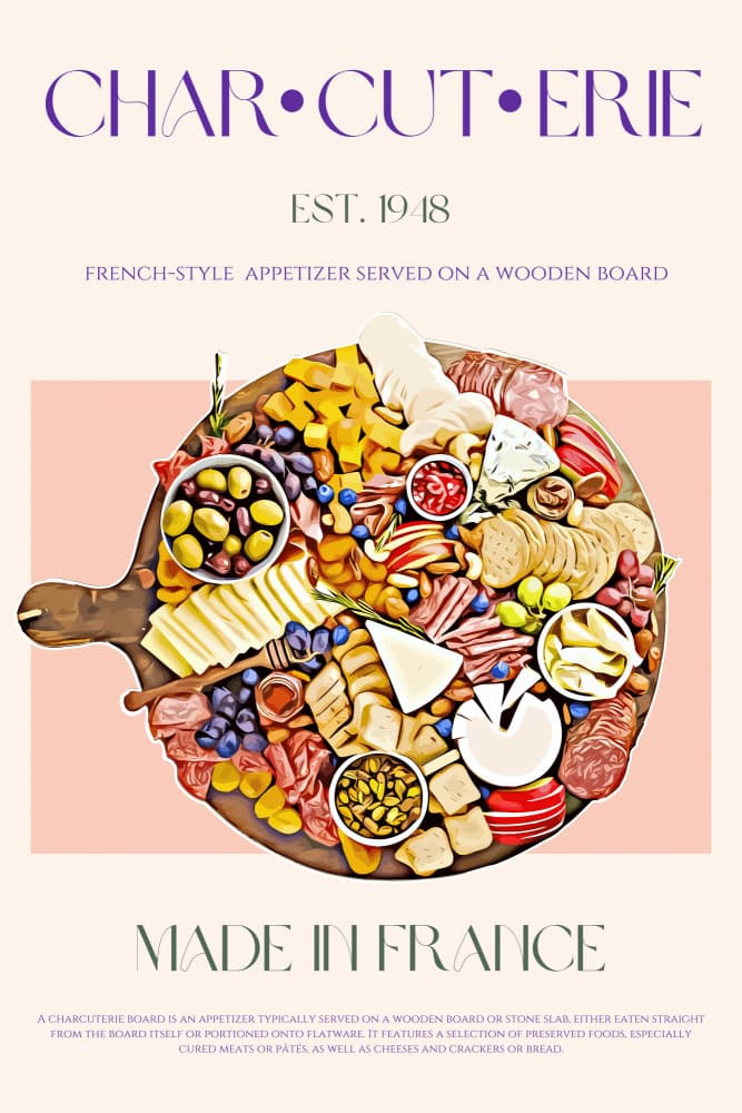 French Charcuterie Board by Nazma Khokhar — canvas wall art