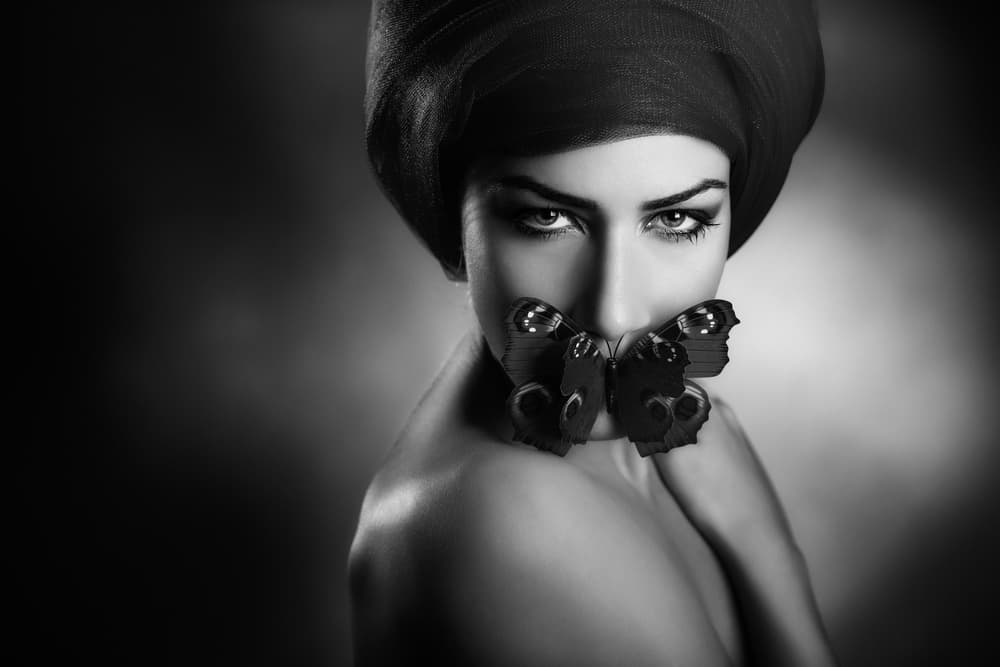 Silent Butterfly Gaze by Peppe Tambè — canvas wall art