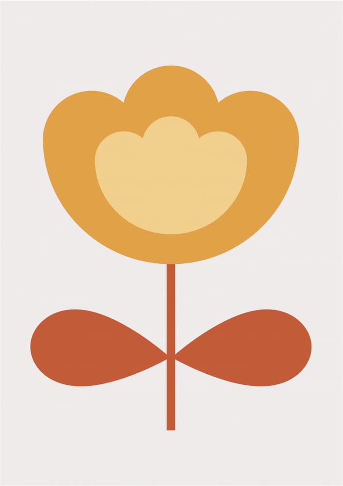 Mid Century Orange Flower by FINE FINE STUFF — canvas wall art
