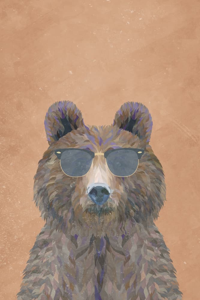 Hipster Bear by Sarah Manovski — canvas wall art