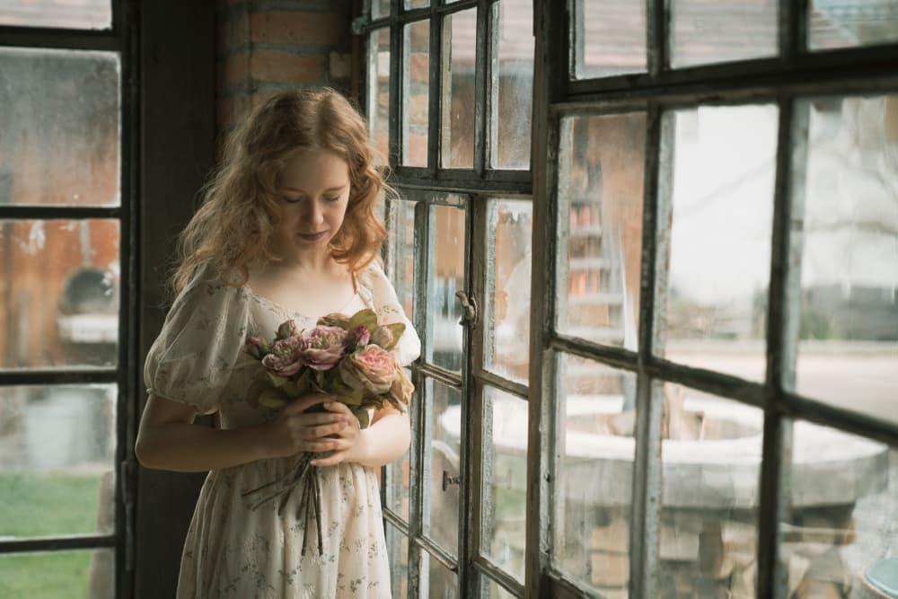 Quiet Moment With Flowers by Ruth Franke — canvas wall art