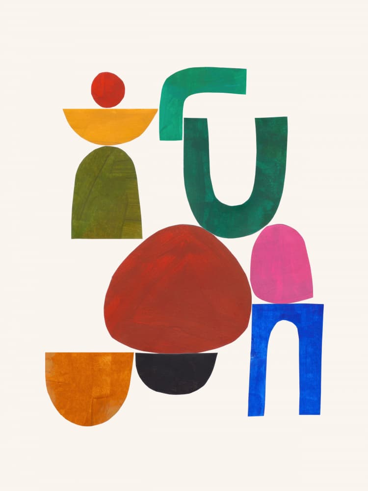 Colorful Abstract Shapes by Ejaaz Haniff — canvas wall art