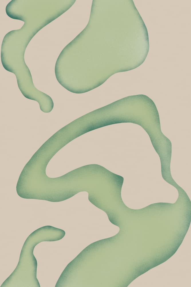 Gentle Green Flow by Little Dean — canvas wall art