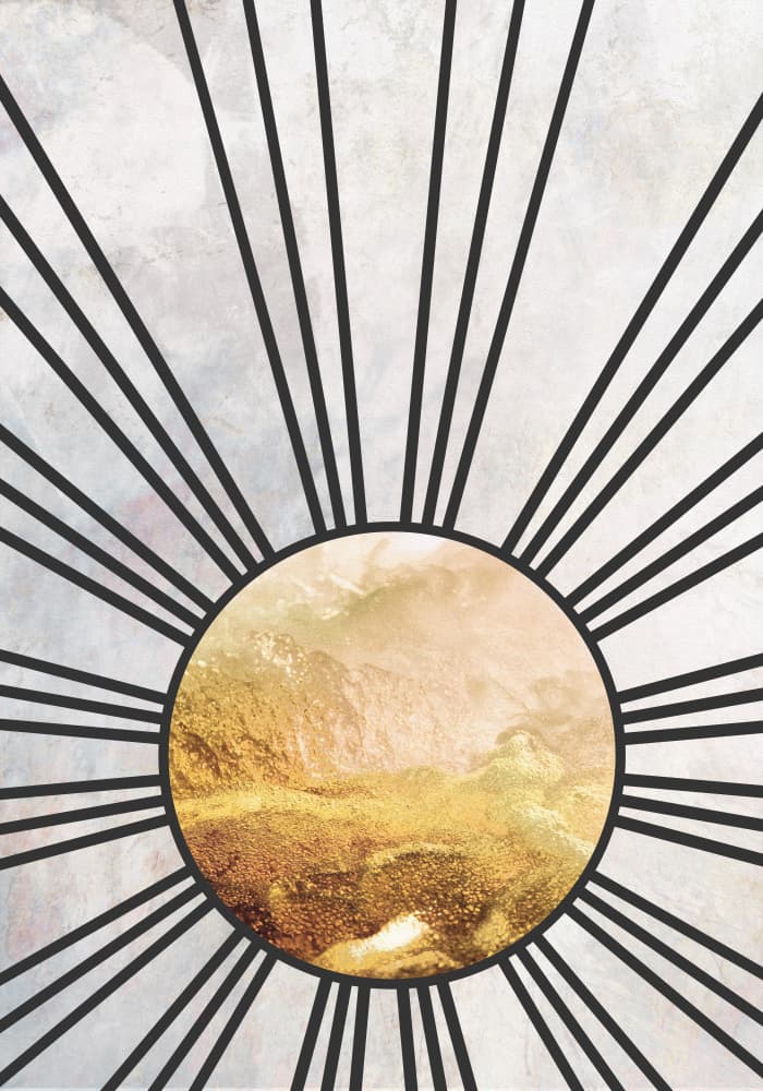 Radiant Gold Sun by Sarah Manovski — canvas wall art