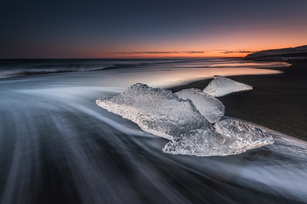 Glacial Ice Beach Sunset by Raymond Hoffmann — canvas wall art